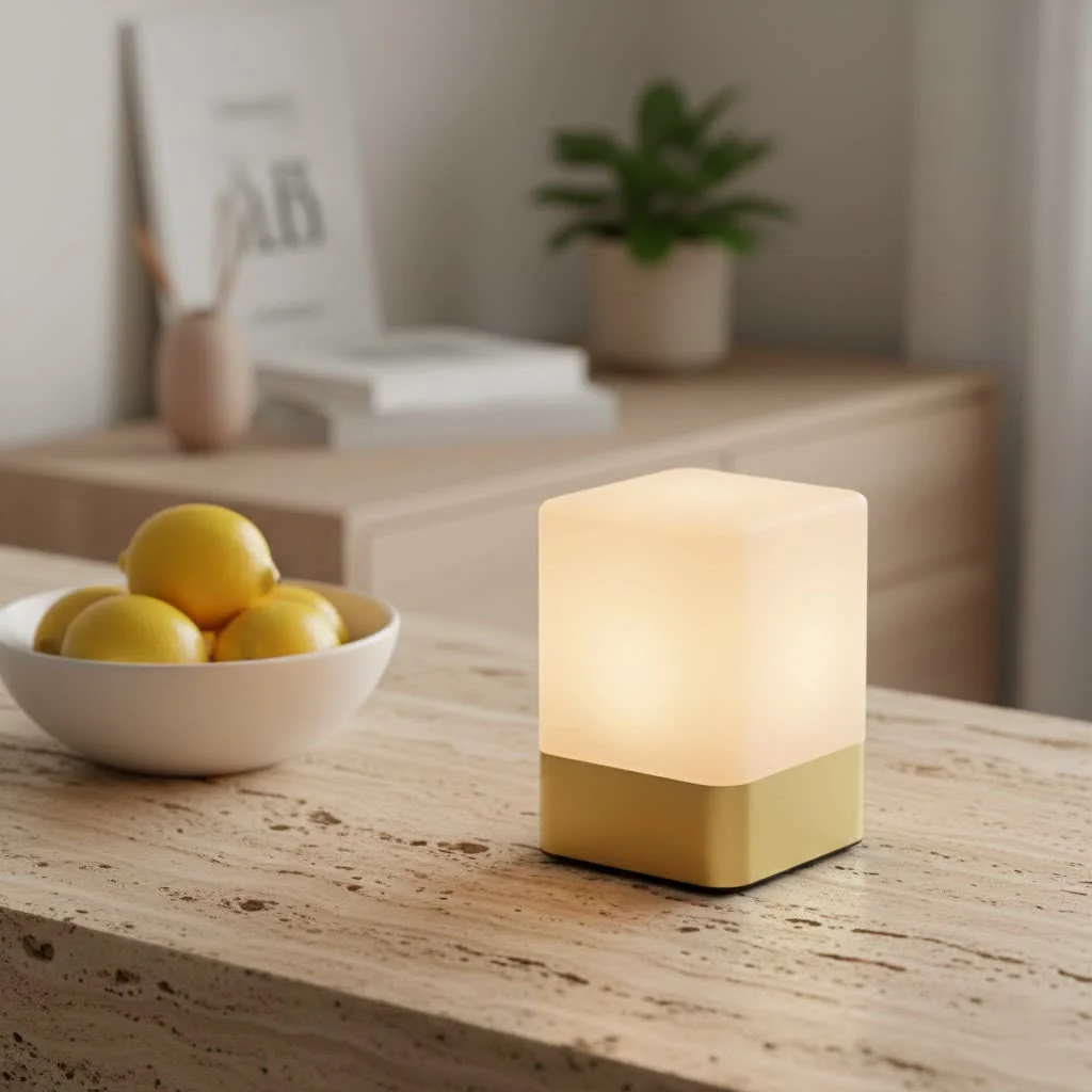 Soft glow of a bedroom night light