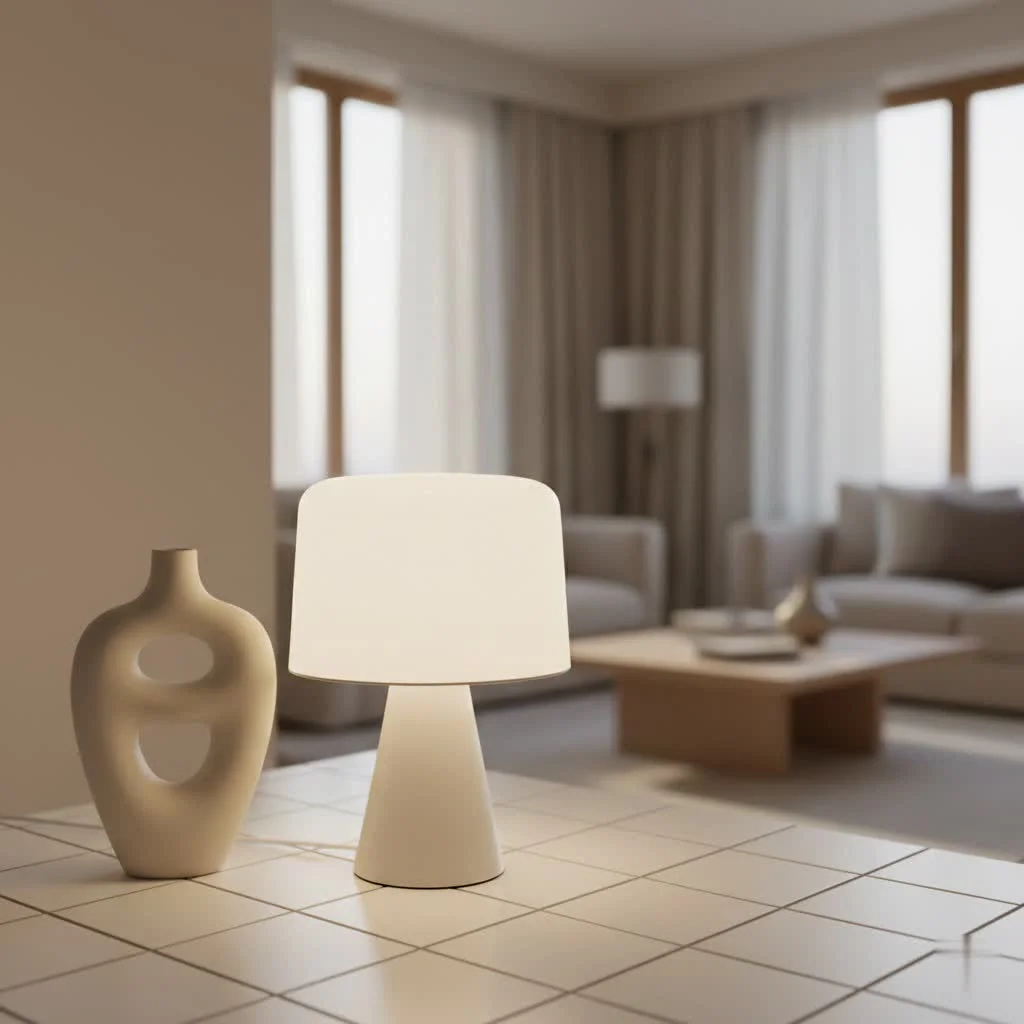 Gentle glow of a night light illuminating a bedroom