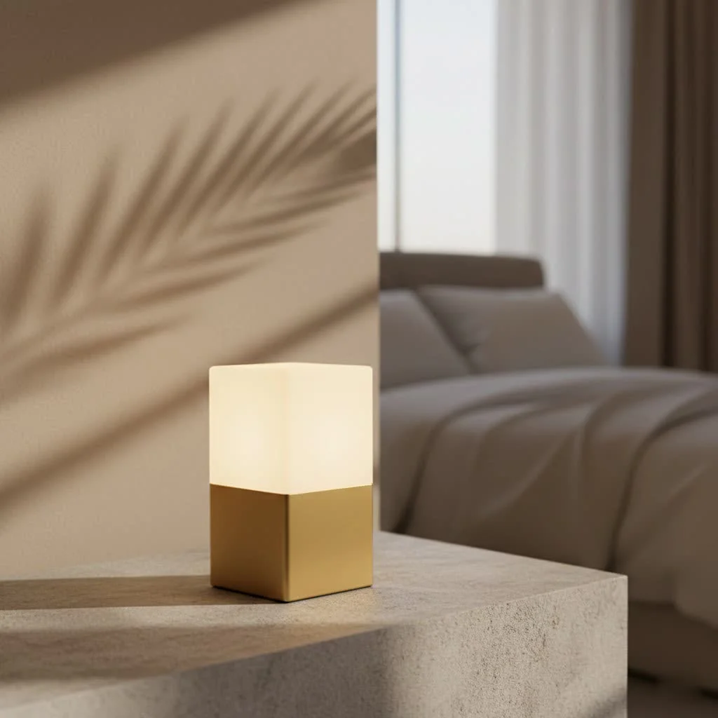 Soft glow from a night light in a dark room