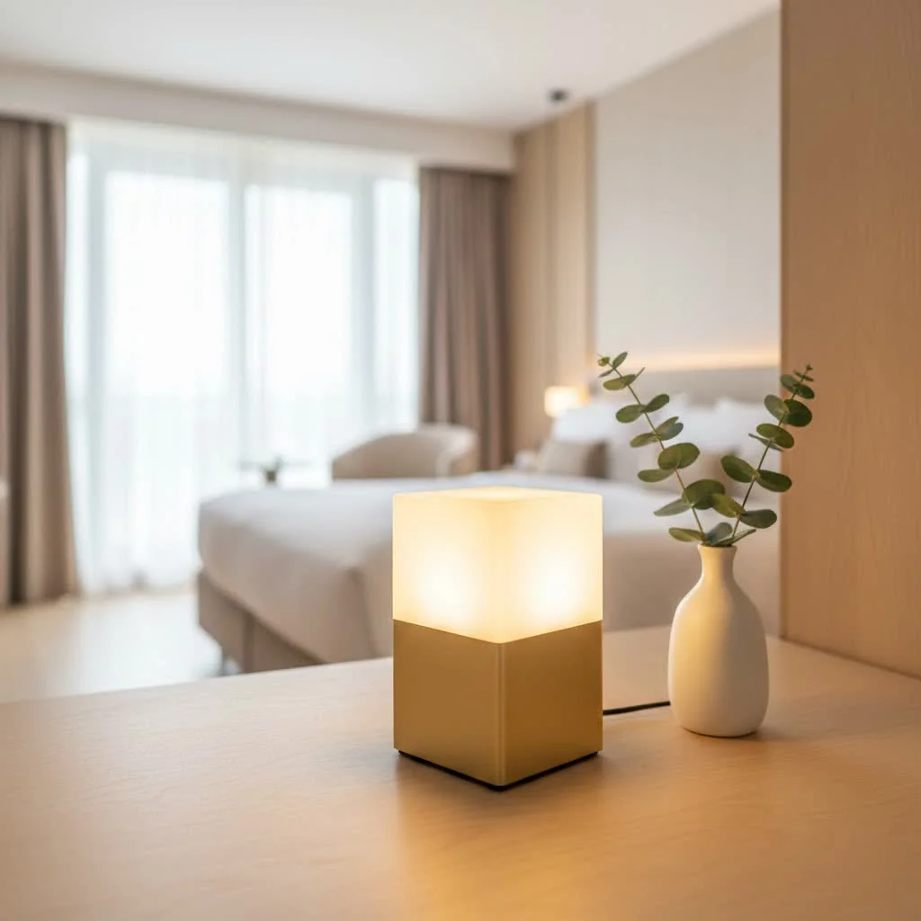 Cute rabbit night light glowing softly