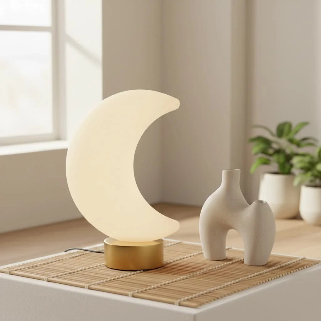 Soft glowing egg night light in a nursery